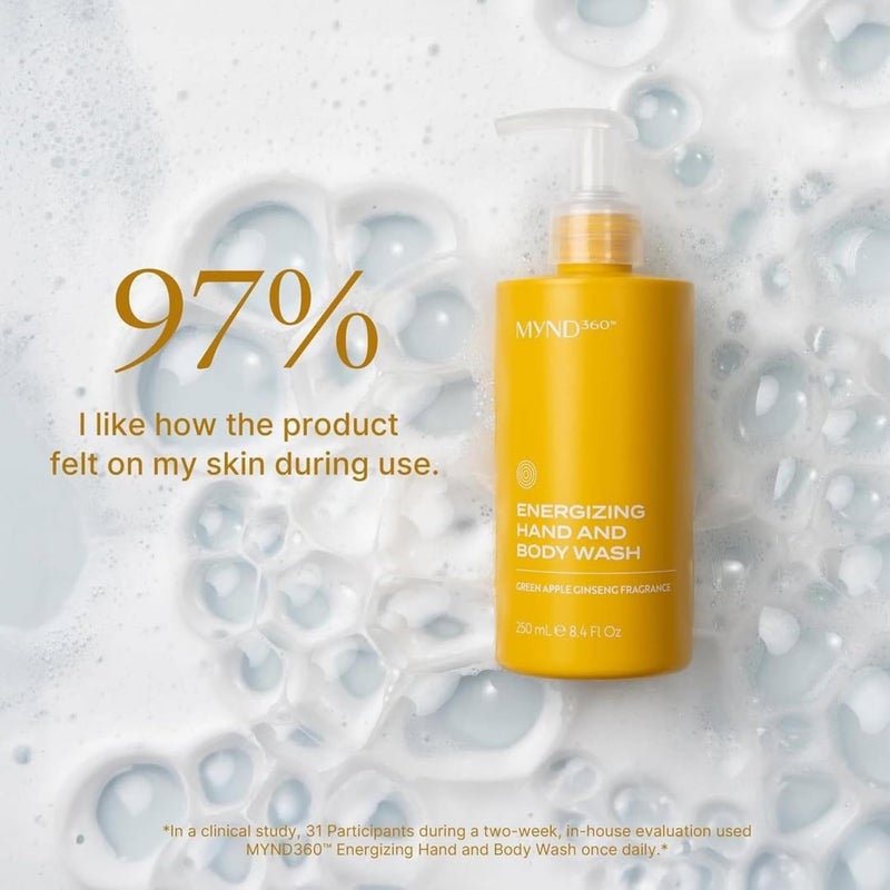 Nu Skin MYND360 Energizing Hand Body Wash 250mL With Green Apple Ginseng Fragrance Boosts Skin Health and Personal Care Removes Oil Dirt While Keeping Skin Fresh Hydrated - Image 5