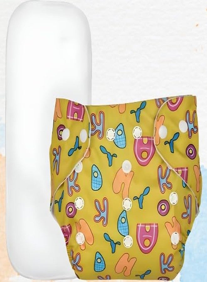 Laee cute "Eco-Friendly Baby Cloth Diapers with Absorbent Inserts - Soft, Washable & Adjustable (skyblue+green+yellow) - Image 3