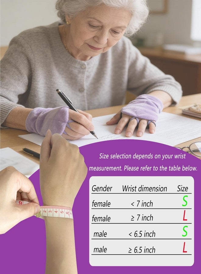 Heyshapeing 2PCS Weighted Gloves for Hand Tremors & Parkinson’s - Weighted Hand Support for Improved Stability, Adjustable Wrist Strap, Comfortable Strengthening Gloves for Daily Tasks & Mobility (Purple, L (Pair）) - Image 3