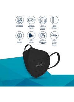 MUSK FFP2/N95 Mask Black Color 10 Pieces  - Image 4