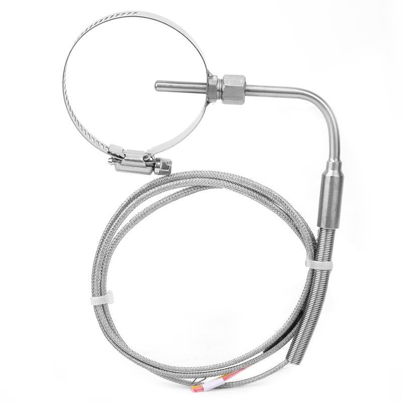 K Type Temperature Sensor Elbow Stainless Steel Temperature Probe with Retractable Circle 1m / 3.3ft Line - Image 2