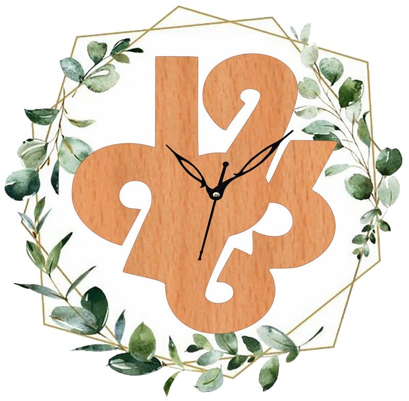 ADK 12 Inch Wooden MDF English Numeral Trendy Analog Wall Clock Without Glass Brown 30Cm X 30Cm 42 - Image 2