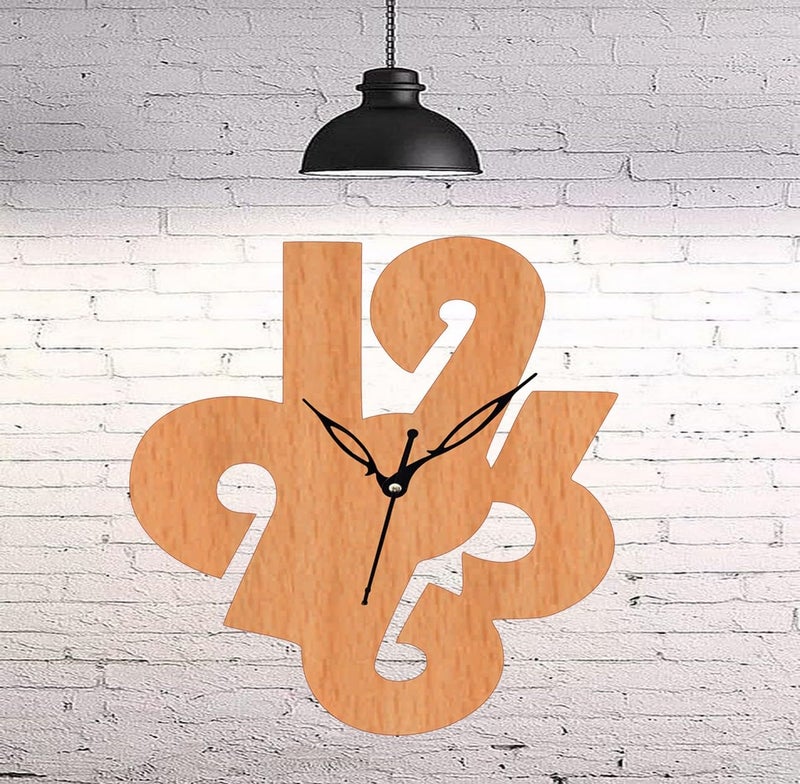 ADK 12 Inch Wooden MDF English Numeral Trendy Analog Wall Clock Without Glass Brown 30Cm X 30Cm 42 - Image 4