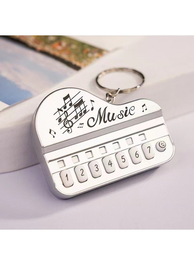 Creative Handheld Playable Mini Electronic Piano Keychain Cartoon Electronic Organ Luminous Music Game Toy-Color:Electronic Keyboard  - Image 5