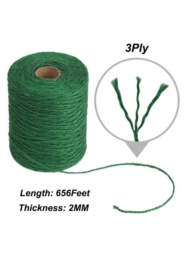Vivifying Garden Twine, 656 Feet 2mm Green Plant Ties, Strong Jute Twine String for Climbing Plants, Tomatoes, Floristry, Crafts - Image 3