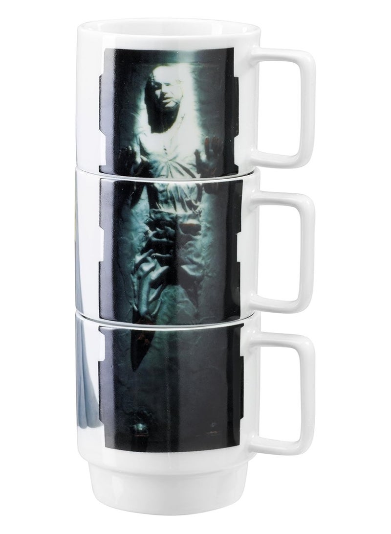 Disney STAR WARS Stacking Mugs - SLAVE LEIA  HAN IN CARBONITE  LANDO Ceramic 3 Set - Image 2
