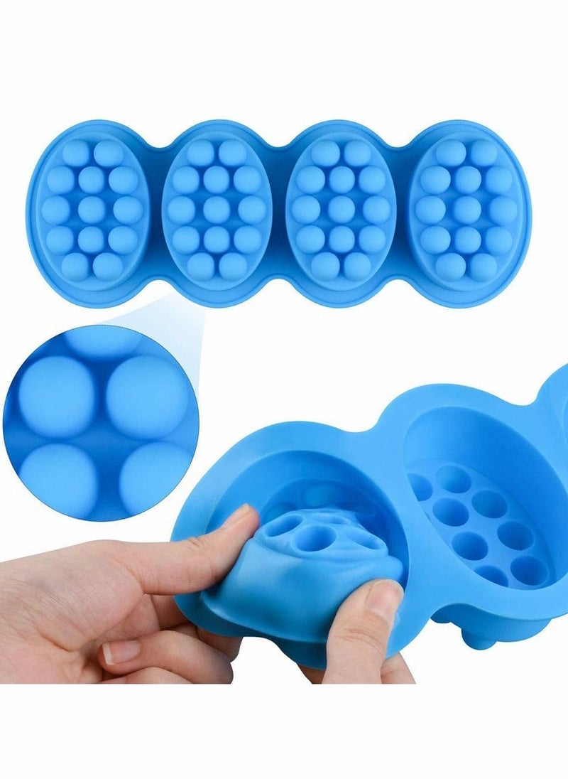Silicone Soap Molds Set of 2 with 4 Cavities Each 4.5 oz Ideal for DIY Soap Making