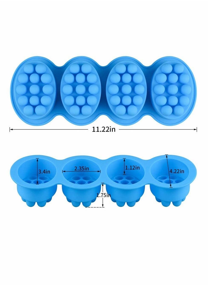 Silicone Soap Molds Set of 2 with 4 Cavities Each 4.5 oz Ideal for DIY Soap Making