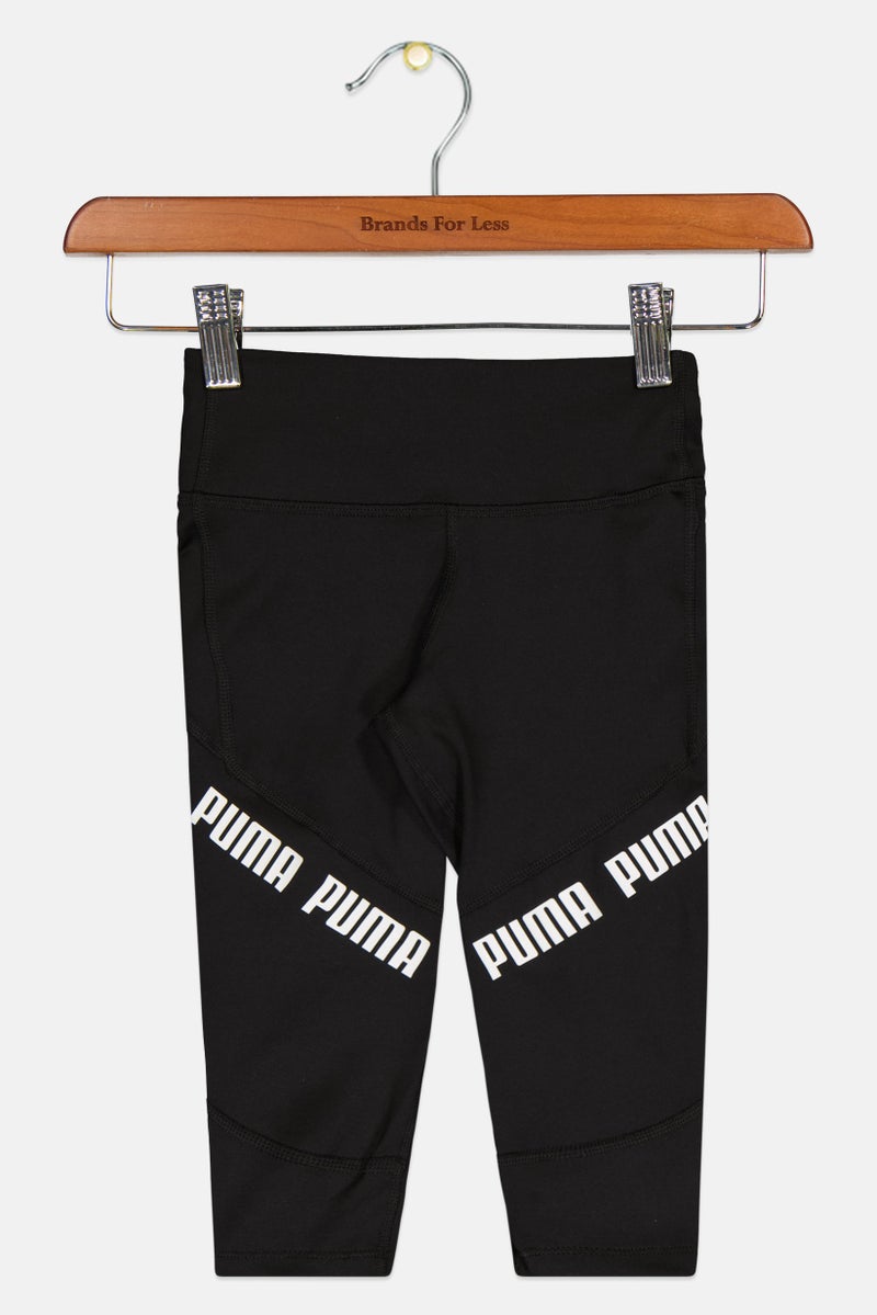 PUMA Kids Girl Brand Logo Tights, Black  - Image 1