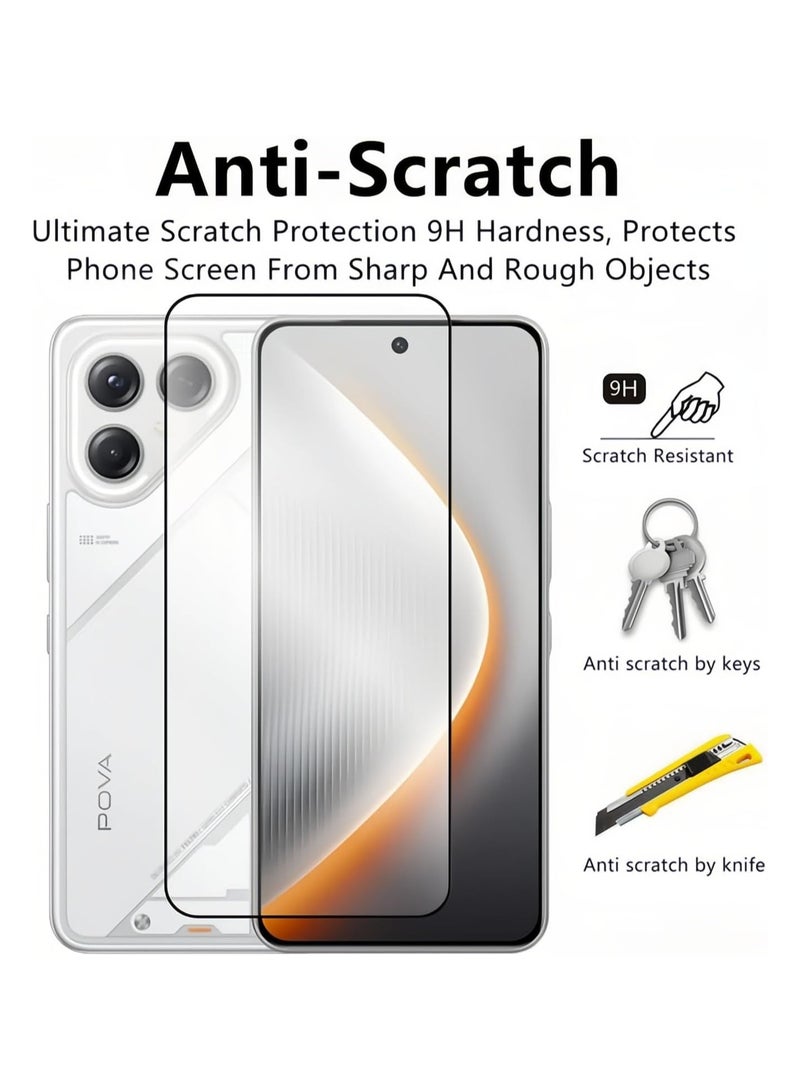 general [2+2 Pack] Compatible with Tecno Pova 7 Ultra 5G Screen Protector and Camera Lens Protector HD Tempered Glass, 9H Hardness, Scratch Resistant, No Bubbles - Image 2