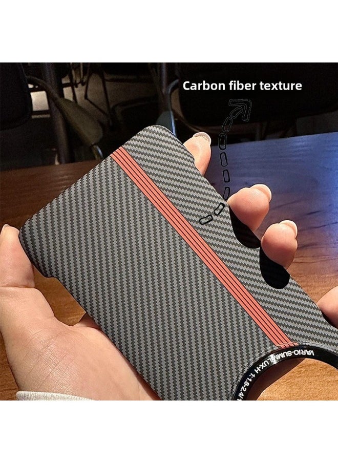 Generic - Suitable For Carbon Fiber Texture For HuaweiMate60pro Phone Case National Fashion For Huawei Mate50rs Light Luxury MATE40RS Porsche Drop-resistant Protective Case-color:HS Borderless ~ Water Sticker Kafla Carbon Fiber Pattern ~ White With Silver Pattern-Applicable Models:For Huawei Mate 50 - Image 1