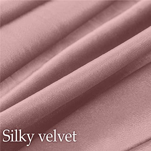 lalaLOOM Velvet Throw Pillow Covers, Set of 2, 18x18 Decorative Square Pillows Home Decor, Soft Accent Cases, Silky Machine Washable Pillowcases for Sofa, Couch, Bedroom, Living Room, Dusty Rose - Image 2