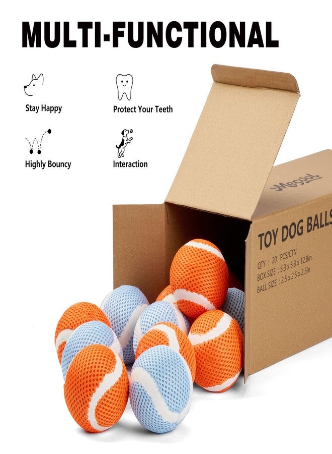 ميكول كرات تنس صغيرة من ميكول للكلاب، 1.57 بوصة، 20 قطعة، كرات لعب تفاعلية متينة للكلاب لتنظيف الأسنان، مناسبة للعب في الأماكن المغلقة والمفتوحة للكلاب الصغيرة (أزرق وبرتقالي). - Image 2