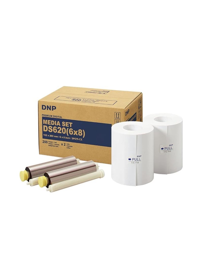 دي ان بي - مجموعة وسائط طباعة الصور الحرارية DNP DS620-SD 6x8 - Image 1