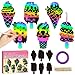 CY2SIDE Ice Cream Scratch Cards 60PCS Summer Sweet Candy Ornament Scratch Crafts Card Gift Set for Kids Cones Magic Art Rainbow Color Craft Scratch Kit for Kids Birthday Party Favors School Activity - Image 3