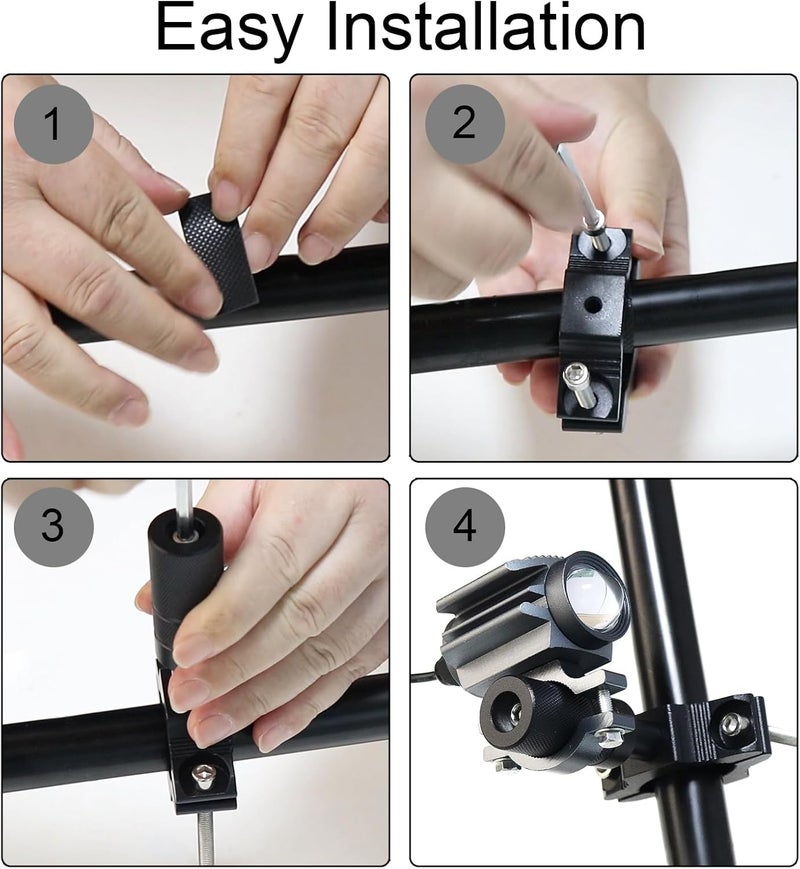 Motorcycle Fork Light Mount Bracket, 2PCS 25MM-52MM Adjustable Clamp, Universal Bullbar Bumper Extension Mount for ATV UTV Scooter, Fit Spotlight Driving Light Fog Light Headlight - Image 3
