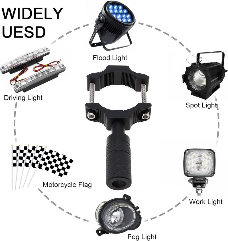 Motorcycle Fork Light Mount Bracket, 2PCS 25MM-52MM Adjustable Clamp, Universal Bullbar Bumper Extension Mount for ATV UTV Scooter, Fit Spotlight Driving Light Fog Light Headlight - Image 4