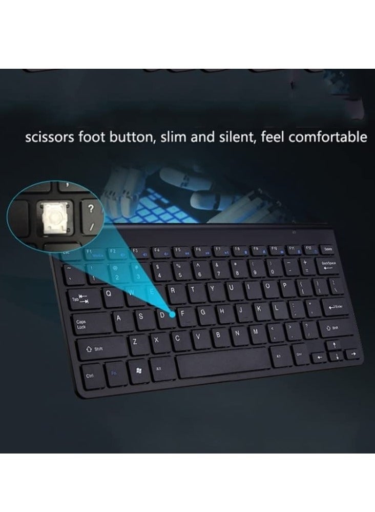 2.4Ghz Wireless Keyboard Mouse Combo Ultra Thin Portable Keyboard with USB Receiver Compatible with Computer