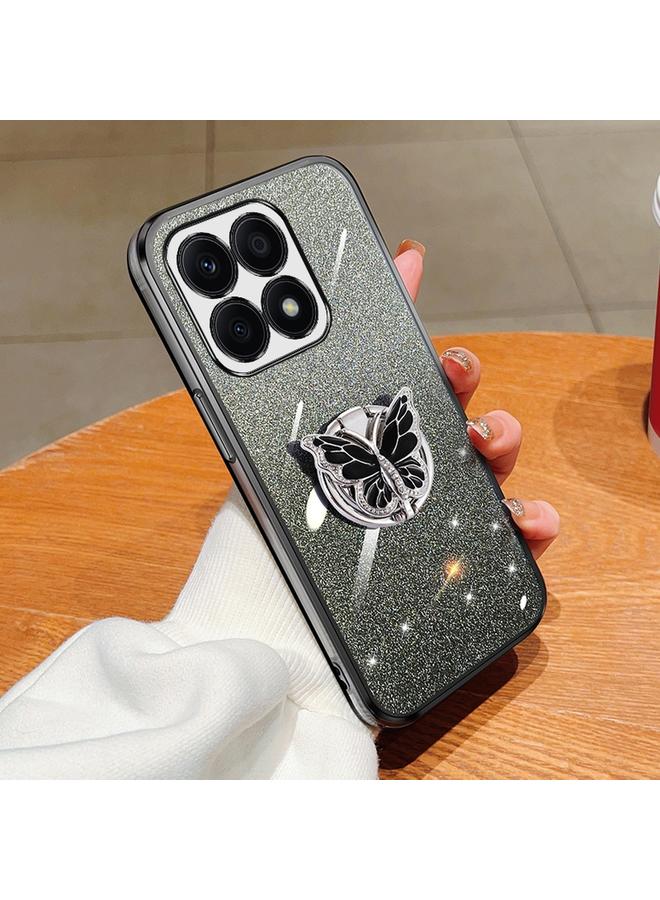 اس-توب جراب لهاتف Honor X8b مطلي بطبقة لامعة متدرجة اللون من مادة TPU مع حامل على شكل فراشة - Image 1