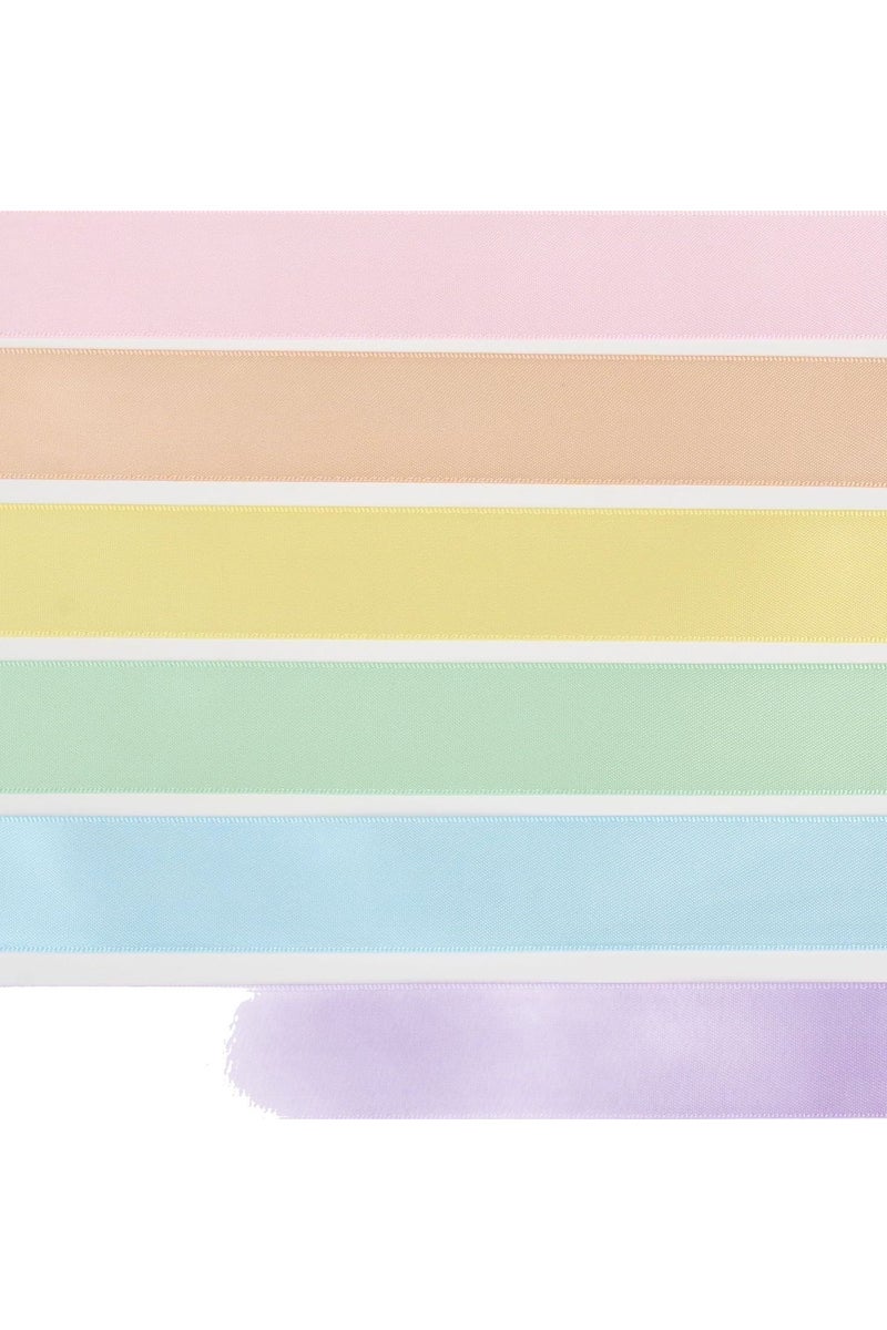 PEI  AN 6-Pack Pastel Satin Ribbon Set – 9mm Double-Faced Polyester Ribbon for Gift Wrapping, DIY Crafts  Party Decor (Macaron Colors) - Image 3