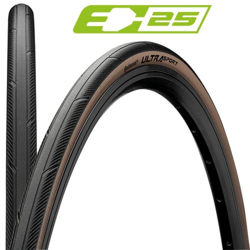 Continental Ultra Sport III - Road Bike Tire | Versatile Road Tire with Modern Tread Design - E25 Ebike Rated - PureGrip, 2 Pack (Black/Brown) (700x28) - Image 4