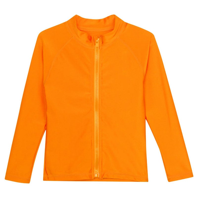 SwimZip UPF 50+ Long Sleeve Rash Guard for Boys and Girls - Baby, Toddler, Kids Orange - Image 2
