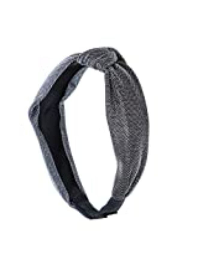 Motique Accessories Holiday Sparkle Turban Knot Headband  Silver  - Image 3