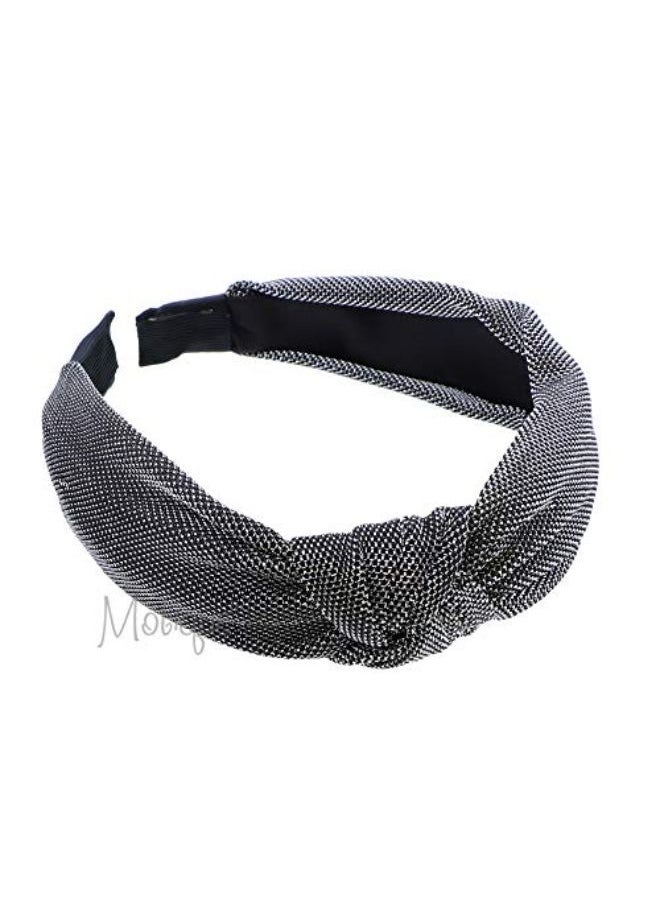 Motique Accessories Holiday Sparkle Turban Knot Headband  Silver  - Image 2