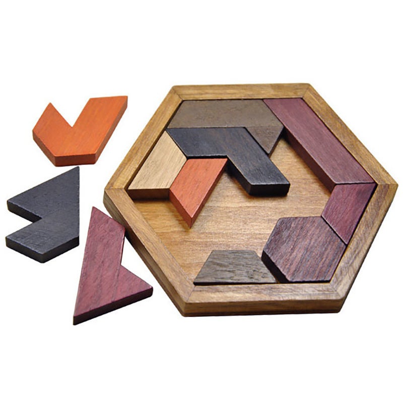 Hexagonal Special-Shaped Chess Tangram To Hurt The Brain 11 Building Block Puzzle Puzzle Classical Educational Kidsren'S Toy - Image 3