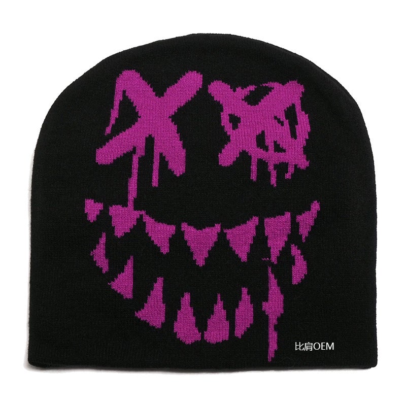 New Style Pumpkin Ghost Jacquardknit Hat Unique Pullover Cap For Halloween Party Cross-Border Supply Warm Skullies Beanies White  - Image 3