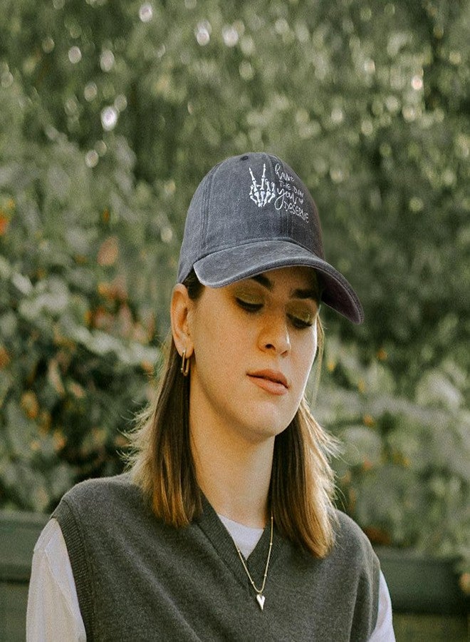 RLQWTKV Have The Day You Deserve Hat for Men Women Adjustable Embroidered Baseball Cap Black - Image 4
