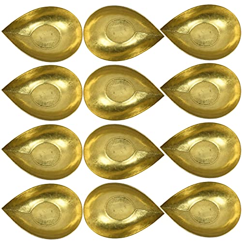 HOKOYA Pital Formal Diya Sets for Diwali / Dussehra / Evening Puja in Home / Mandir / Temple (Large, 6) - Image 1
