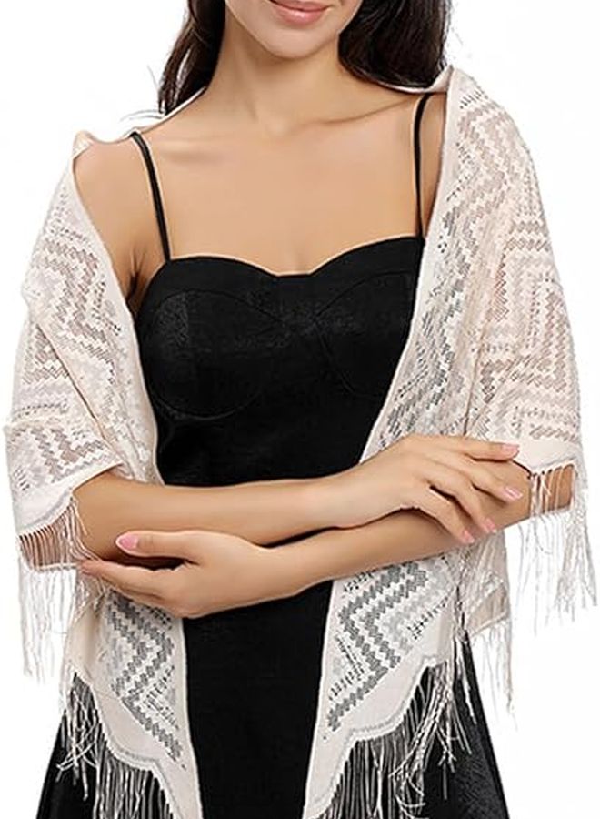 sachin and babi light blue dress Shawls and Wraps for Weddings Lace Shawl Women Scarf Evening Dresses Fringe  for Bride and and Bridesmaids – buy at low prices in the Joom online store main image 1