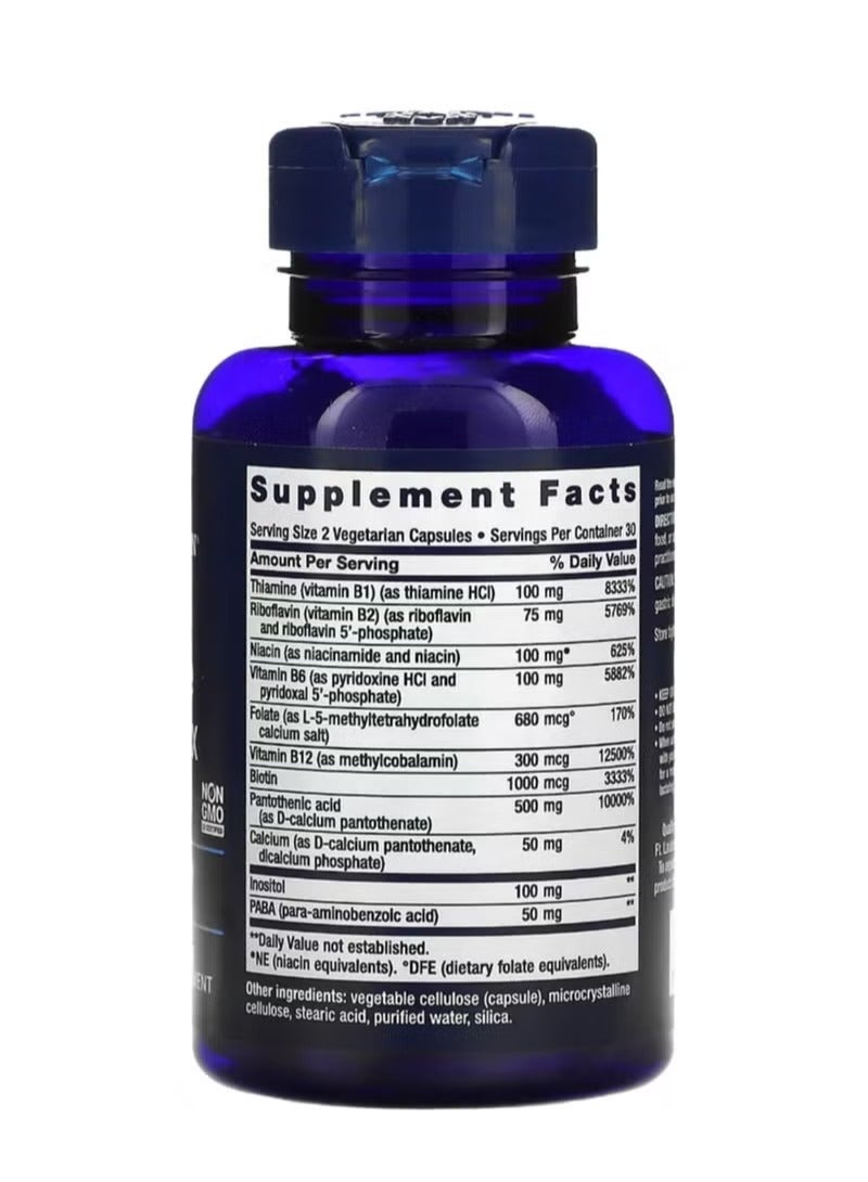 Life Extension BioActive Complete B-Complex 60 Vegetarian Capsules - Image 2