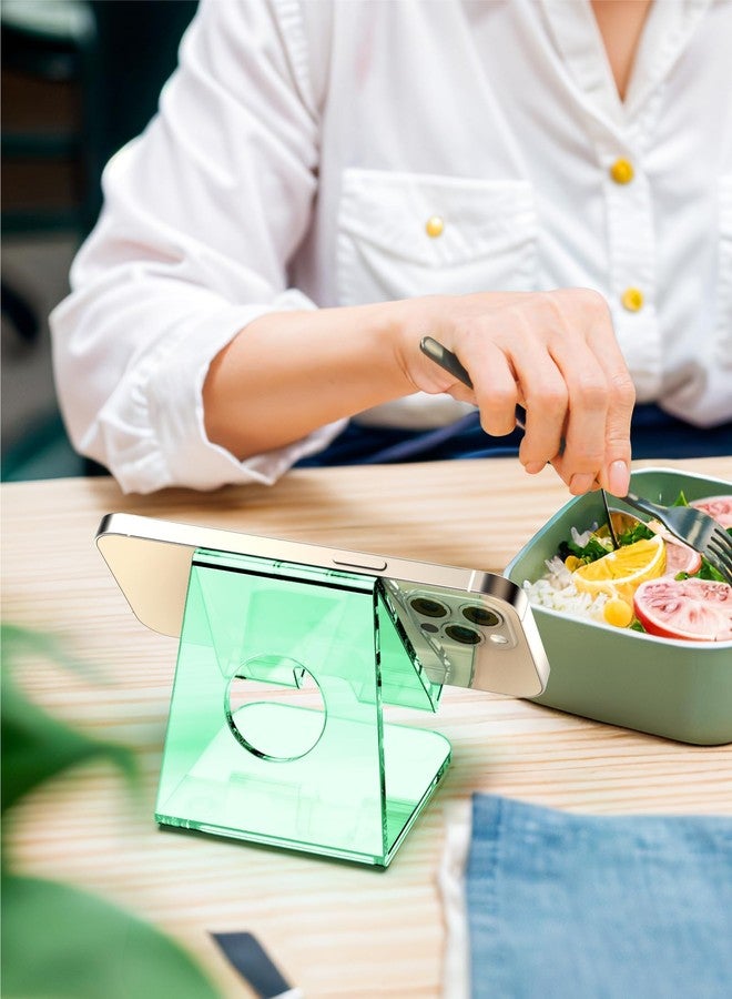 TOPGO Acrylic Cell Phone Stand, Clear Phone Holder for Office Desk, Vanity, Kitchen Counter, Bedside Table, Compatible with iPhone 17 16 15 14 13 12 Pro Max Plus/Smartphones/iPad/Switch/Kindle(Green) - Image 4