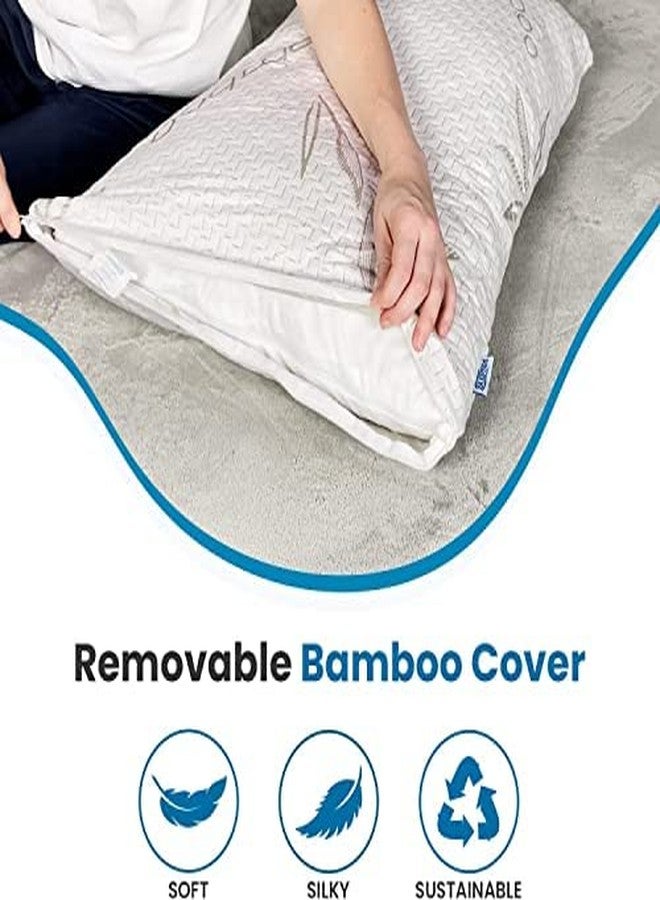 Sleepsia Cool Gel Orthopedic Memory Foam Pillows | Cervical Pillow for Neck & Shoulder Pain Relief - Bed Pillow for Sleeping, Ergonomic Support (Bamboo Memory Foam, King (35Lx20W)) - Image 3
