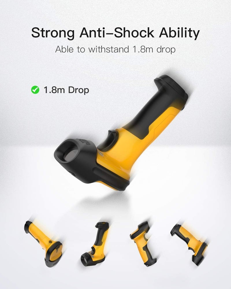 Inateck Barcode Scanner, Wireless Scanner, 2.4 GHz Adapter, 2600mAh Battery, 60M Range, Automatic Scanning, P6 - Image 4