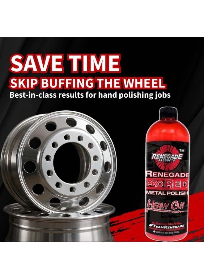 RENEGADE PRODUCTS Renegade Products USA Pro Red Liquid Metal Polish - Heavy Cut Aluminum Metal Polish High Luster on Rims, Wheels, Tanks, Bumpers, Aluminum & Stainless Steel 24 Oz Bottle  - Image 3