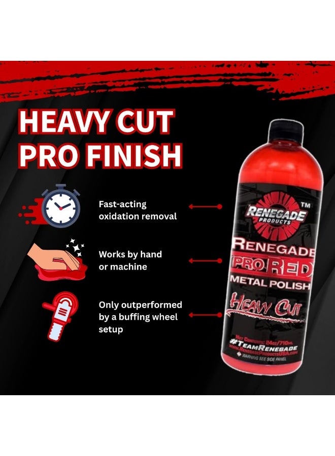 RENEGADE PRODUCTS Renegade Products USA Pro Red Liquid Metal Polish - Heavy Cut Aluminum Metal Polish High Luster on Rims, Wheels, Tanks, Bumpers, Aluminum & Stainless Steel 24 Oz Bottle  - Image 2