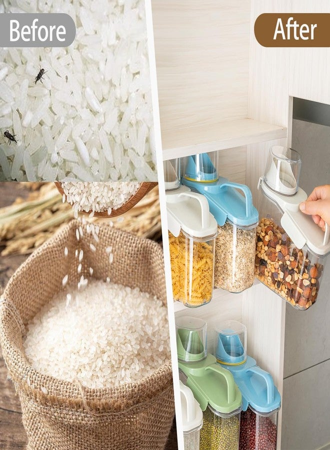 LANGMINGDE 3 Pieces Cereal Containers Storage, 51fl.oz/1.5L Compact Crystal Clear Dry Food Storage Containers with Pouring Spout Measuring Cup for Rice Nuts Beans Pet Food Snacks Candies, 3PCS - Image 5