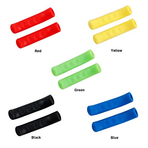 Angzhili 5 Pairs Bicycle Brake Lever Grip Protector Cover, 5 Colors Anti-Slip Brake Handle Silicone Sleeve for Mountain Road Bike Cycling - Image 2