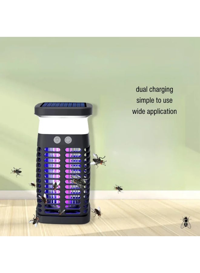 Solar Powered Bug Zapper – 3-in-1 UV Mosquito Killer Lamp, 4000mAh Battery, RGB Lighting, Waterproof for Indoor & Outdoor Use