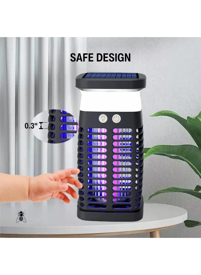 Solar Powered Bug Zapper – 3-in-1 UV Mosquito Killer Lamp, 4000mAh Battery, RGB Lighting, Waterproof for Indoor & Outdoor Use
