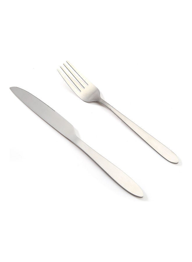 NIBEMINENT 2-Piece Stainless Steel Flatware Set Silver 21.5x2x2.5cm - Image 1