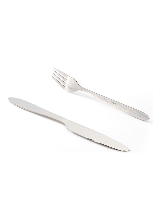 NIBEMINENT 2-Piece Stainless Steel Flatware Set Silver 21.5x2x2.5cm - Image 3