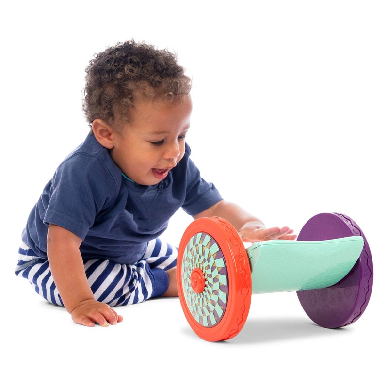 B. toys â€“ Baby Toys Mirror with Rolling Sensory Wheels â€“ Interactive Rolyâ€“ Poly Mirror for Tummy Time & Crawling â€“ Early Learning for Infant Development â€“ 0+ Months - Image 2