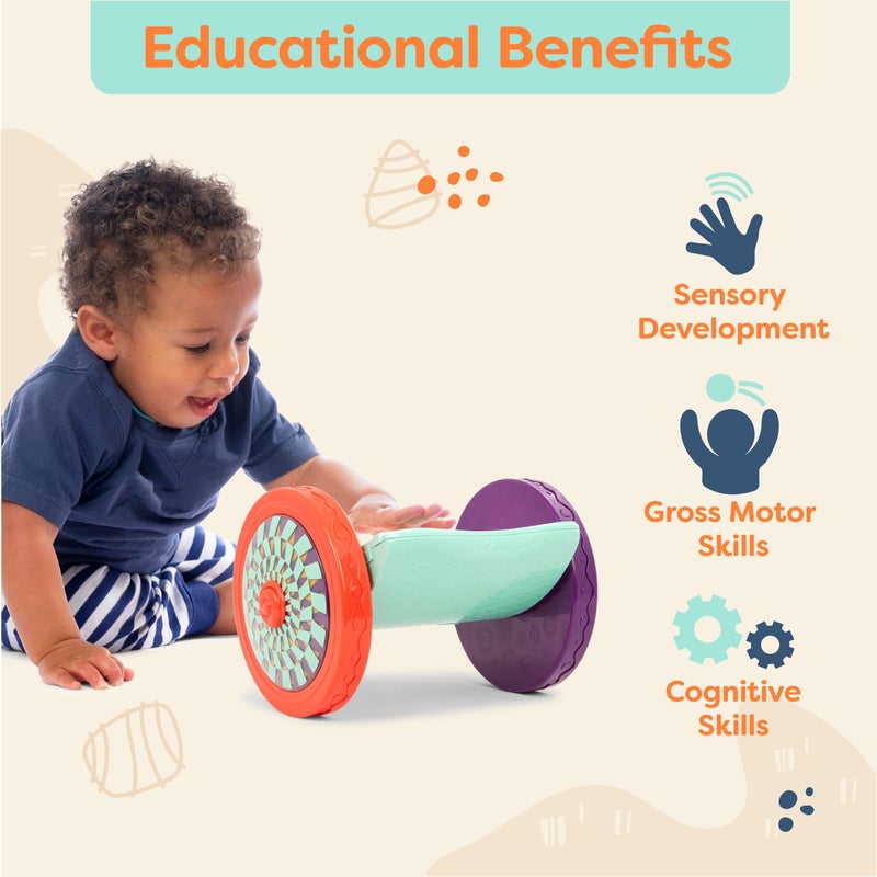 B. toys â€“ Baby Toys Mirror with Rolling Sensory Wheels â€“ Interactive Rolyâ€“ Poly Mirror for Tummy Time & Crawling â€“ Early Learning for Infant Development â€“ 0+ Months - Image 4