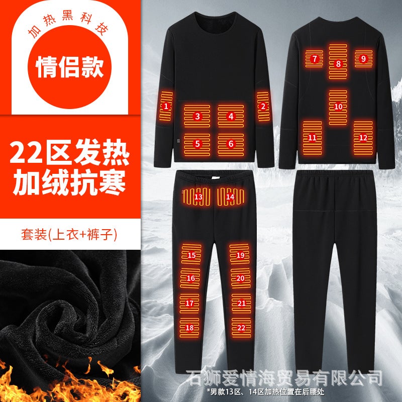 بدلة حرارية كاملة للجسم منطقة 22 ملابس تسخين للأزواج - Image 4