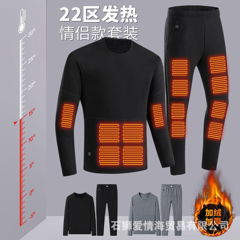 بدلة حرارية كاملة للجسم منطقة 22 ملابس تسخين للأزواج - Image 5