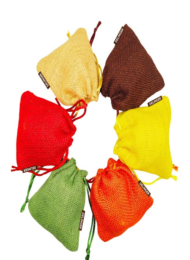 Delinger Jute Drawstring Potli Bags Multi-Color 4x6 Inch Set of 6 – Durable Pouches for Gifting, Jewelry, Party Favors, Wedding Return Gifts, Diwali Hampers, and Festive Packaging - Image 5
